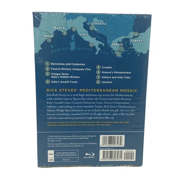 Rick Steves' Europe Mediterranean Mosaic Blu-ray+DVD 2010 8 Travel Episodes New - Picture 3 of 10